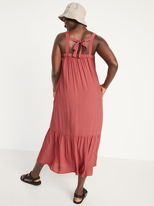 Image number 6 showing, Sleeveless Tie-Back Cutout Maxi Swing Dress for Women