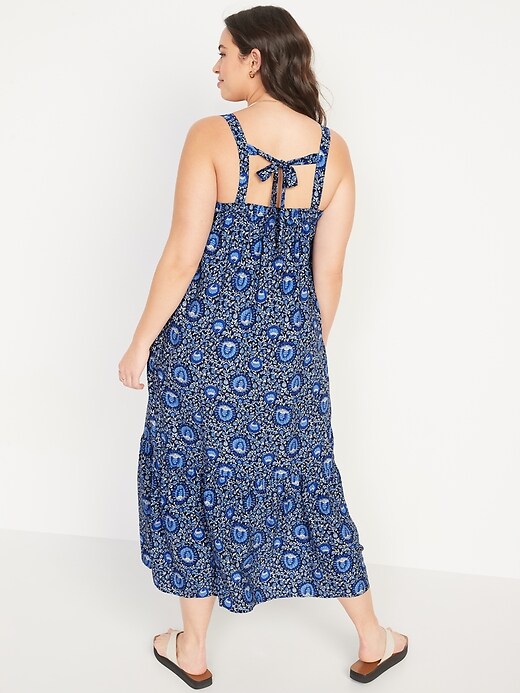 Image number 6 showing, Sleeveless Tie-Back Cutout Maxi Swing Dress