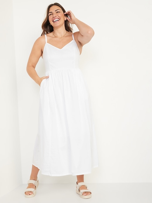 Image number 5 showing, Cotton-Poplin Cami Maxi Swing Dress