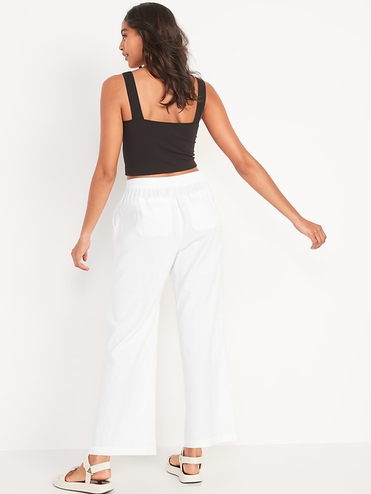 Image number 2 showing, High-Waisted Wide-Leg Linen-Blend Pants for Women