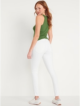 Mid-Rise Rockstar Super Skinny White Jeans for Women | Old Navy