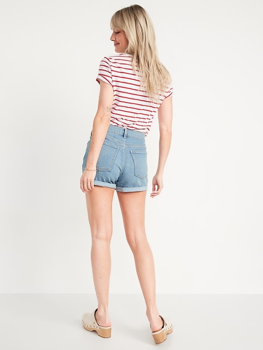 Image number 2 showing, Mid-Rise Wow Jean Shorts for Women -- 3-inch inseam