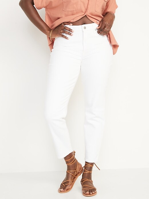 Image number 5 showing, High-Waisted O.G. Straight White Ankle Jeans for Women