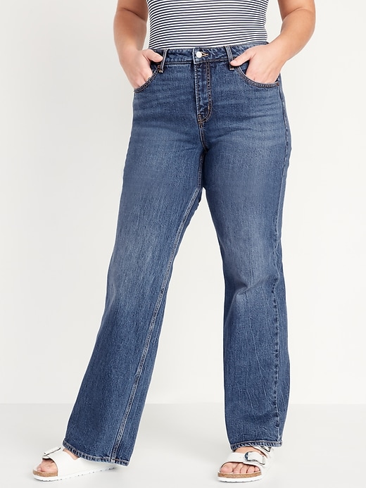 Image number 5 showing, Mid-Rise Wide-Leg Jeans