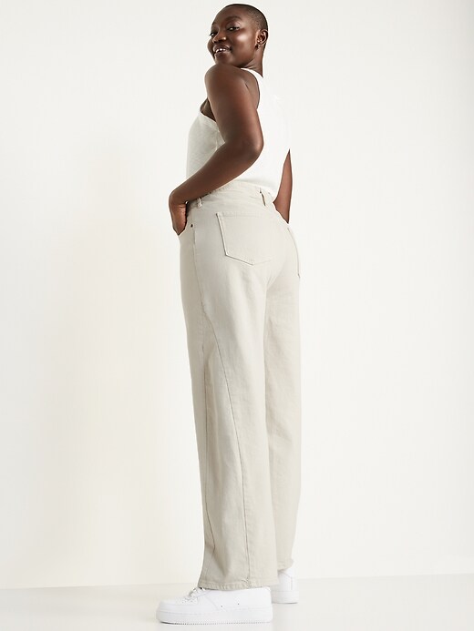 Image number 6 showing, Extra High-Waisted Wide-Leg Ecru Jeans