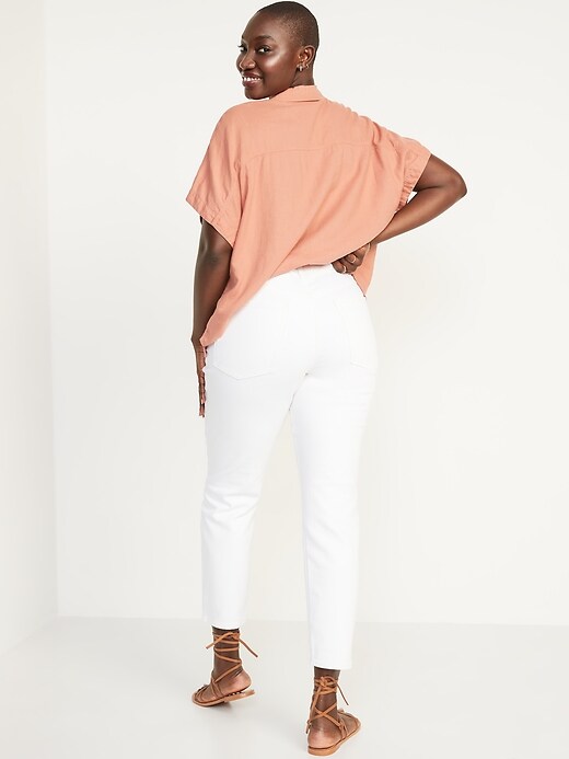 Image number 6 showing, High-Waisted O.G. Straight White Ankle Jeans for Women
