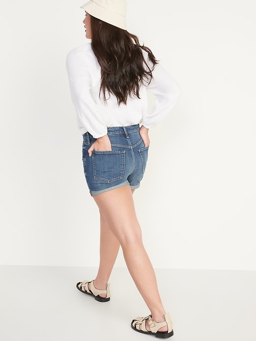 Image number 6 showing, High-Waisted Button-Fly OG Straight Jean Shorts -- 3-inch inseam