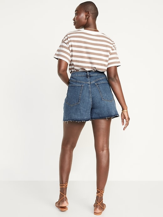 Image number 6 showing, Higher High-Waisted Button-Fly Cut-Off Jean Shorts for Women -- 3-inch inseam