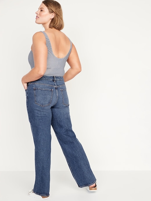 Image number 6 showing, Mid-Rise Wide-Leg Jeans for Women