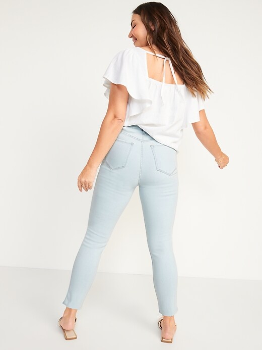 Image number 6 showing, Extra High-Waisted Rockstar 360° Stretch Super Skinny Ripped Cut-Off Jeans for Women