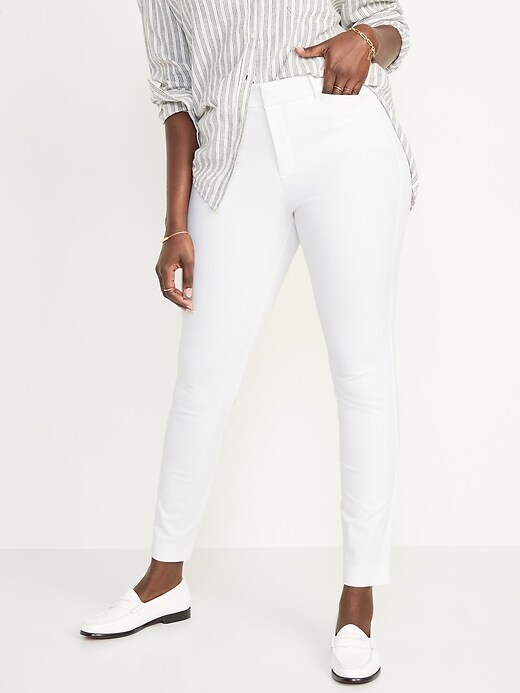 Image number 5 showing, High-Waisted White Pixie Skinny Pants for Women