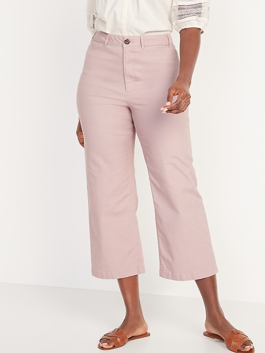 High-Waisted Cropped Wide-Leg Pants for Women | Old Navy