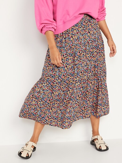 Image number 5 showing, Tiered Floral-Print Maxi Skirt for Women