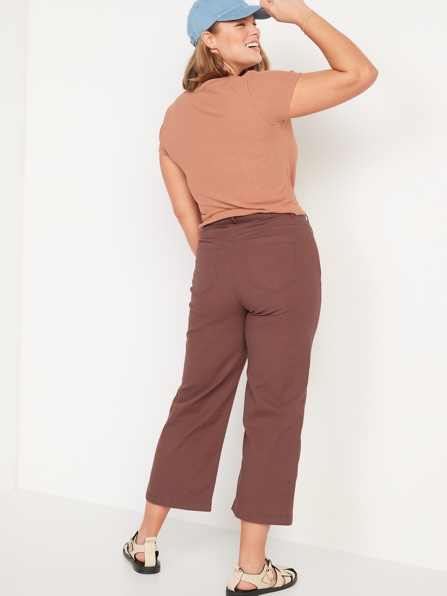 old navy wide leg high rise pants