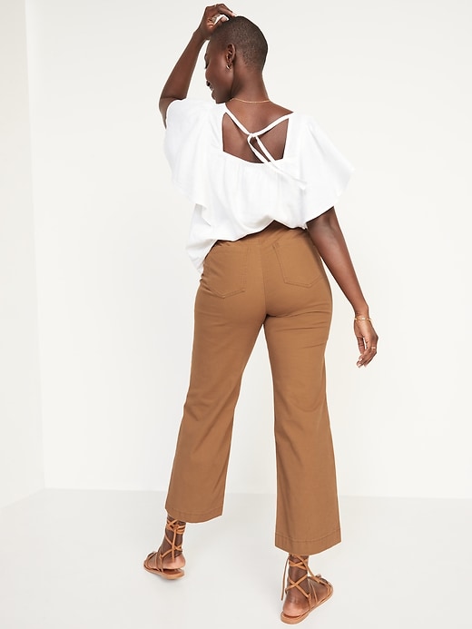 Image number 6 showing, High-Waisted Cropped Wide-Leg Pants for Women