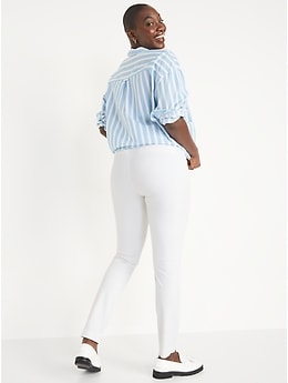 NWT Old Navy Pixie Women's White Striped Stretch Flat Front Ankle Pant –  Shop Thrift World