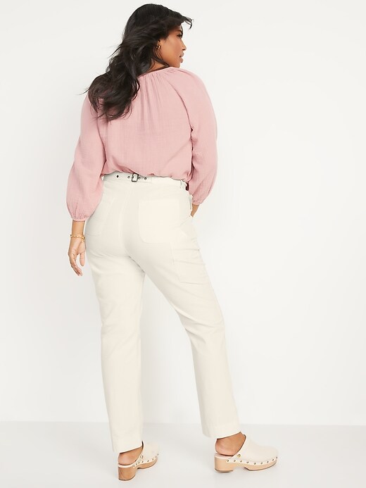 Image number 6 showing, High-Waisted Straight Canvas Workwear Pants