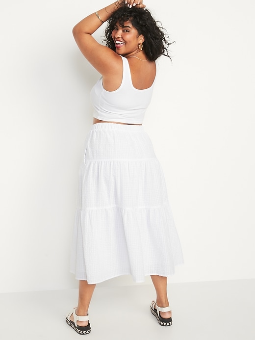 Image number 6 showing, High-Waisted Tiered Seersucker Maxi Skirt for Women
