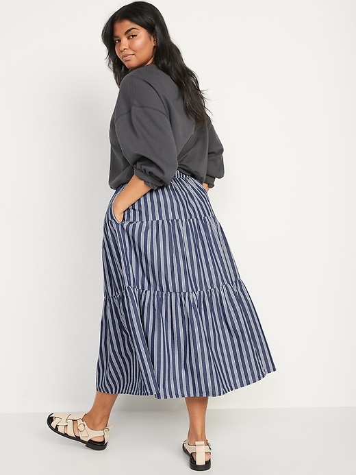 Image number 6 showing, Tiered Striped Maxi Skirt for Women