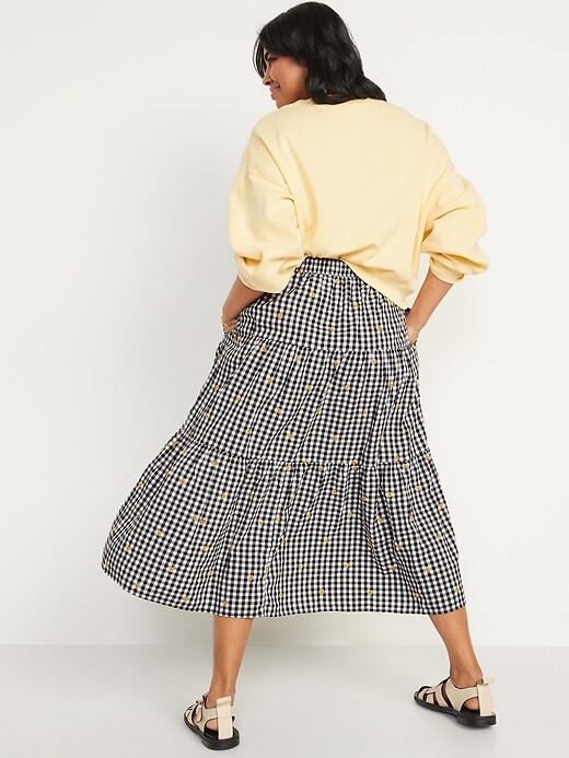 Image number 6 showing, Tiered Gingham Maxi Skirt for Women