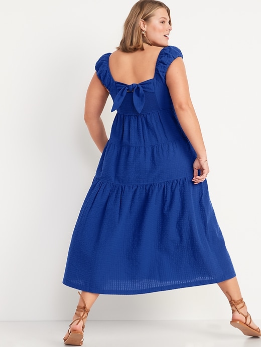 Image number 6 showing, Fit & Flare Tiered Seersucker All-Day Maxi Dress for Women