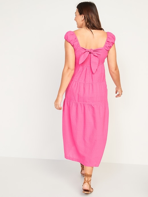 Image number 6 showing, Fit & Flare Tiered Seersucker All-Day Maxi Dress
