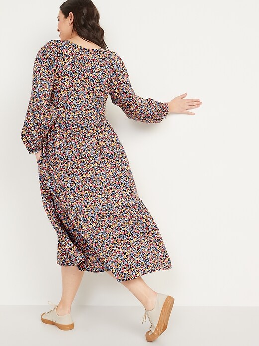 Image number 6 showing, Printed Button-Front All-Day Midi Swing Dress for Women
