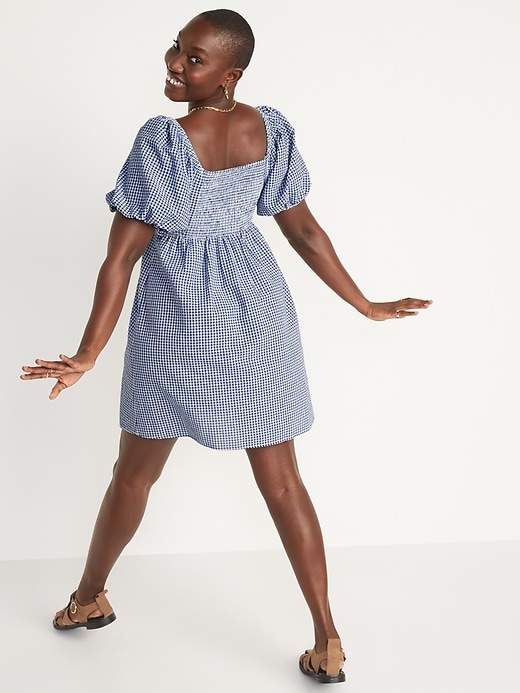 Image number 6 showing, Fit & Flare Puff-Sleeve Seersucker All-Day Mini Dress