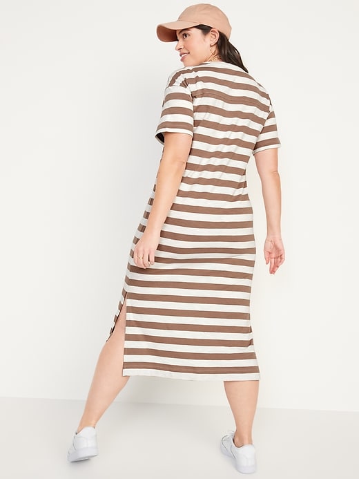 Image number 6 showing, Vintage Striped T-Shirt Midi Shift Dress