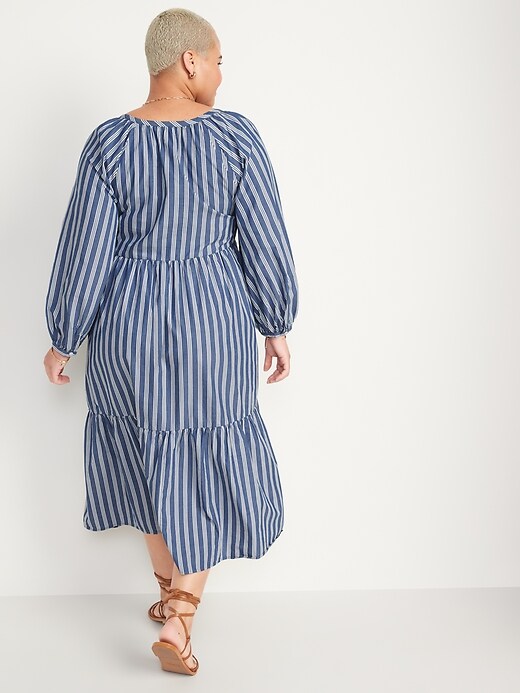 Image number 6 showing, Striped Button-Front All-Day Midi Swing Dress for Women