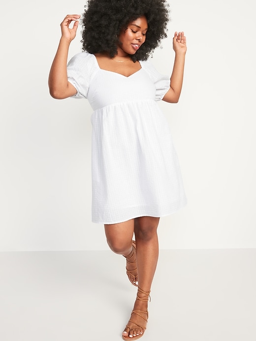 Image number 5 showing, Fit & Flare Puff-Sleeve Seersucker All-Day Mini Dress