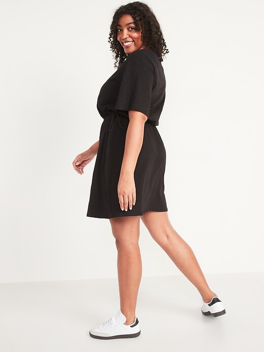 Waist-Defined Short-Sleeve Slub-Knit Mini T-Shirt Dress | Old Navy Waist-Defined Short-Sleeve Slub-Knit Mini T-Shirt Dress | Old Navy