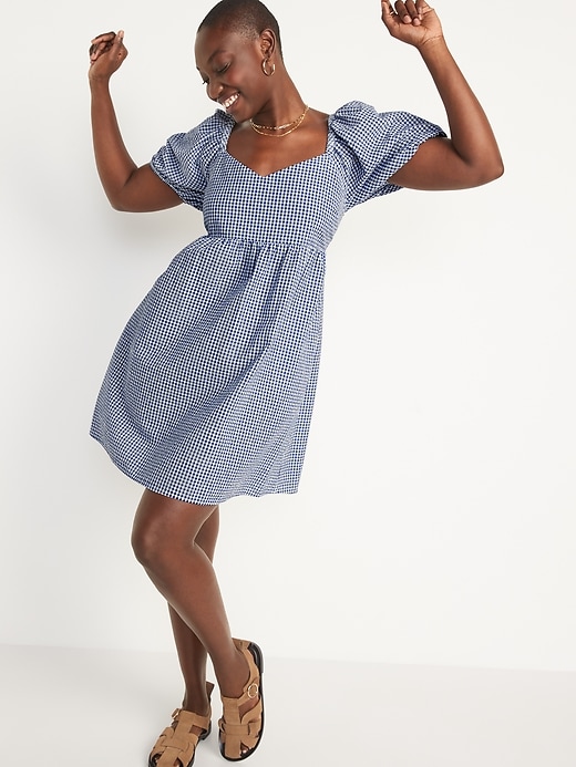 Image number 5 showing, Fit & Flare Puff-Sleeve Seersucker All-Day Mini Dress