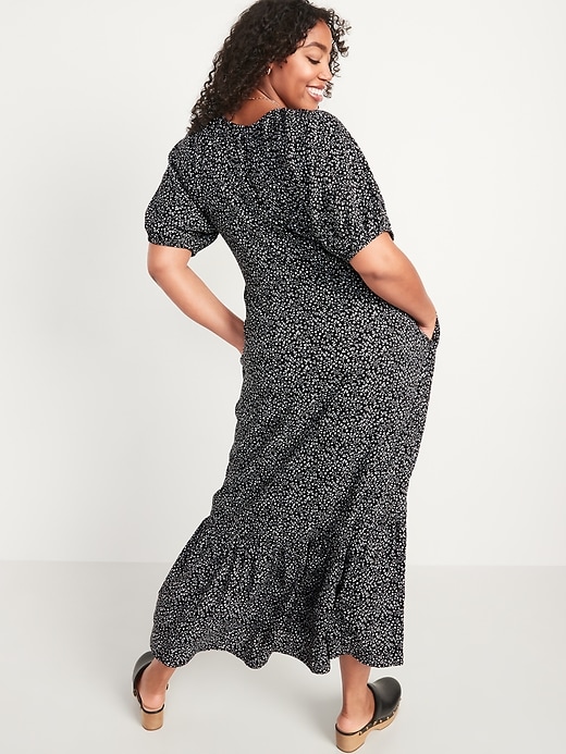 Image number 6 showing, Floral-Print Puff-Sleeve All-Day Maxi Swing Dress