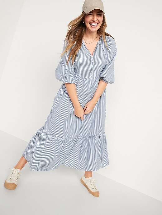 Image number 4 showing, 3/4-Sleeve All-Day Maxi Swing Dress
