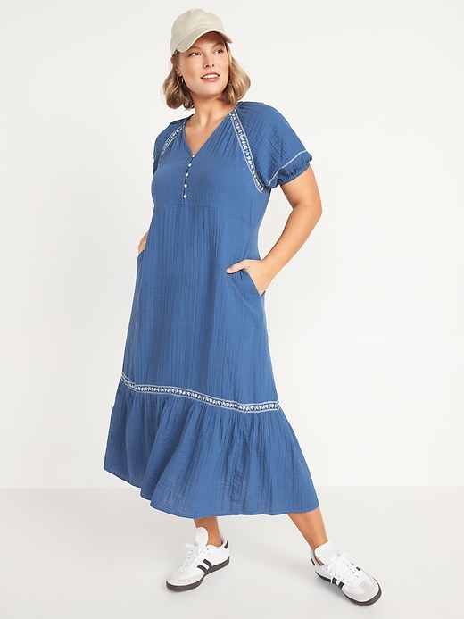Image number 5 showing, Crinkle-Crepe Maxi Swing Dress