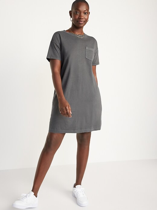 Image number 5 showing, Short-Sleeve Vintage Mini T-Shirt Shift Dress for Women