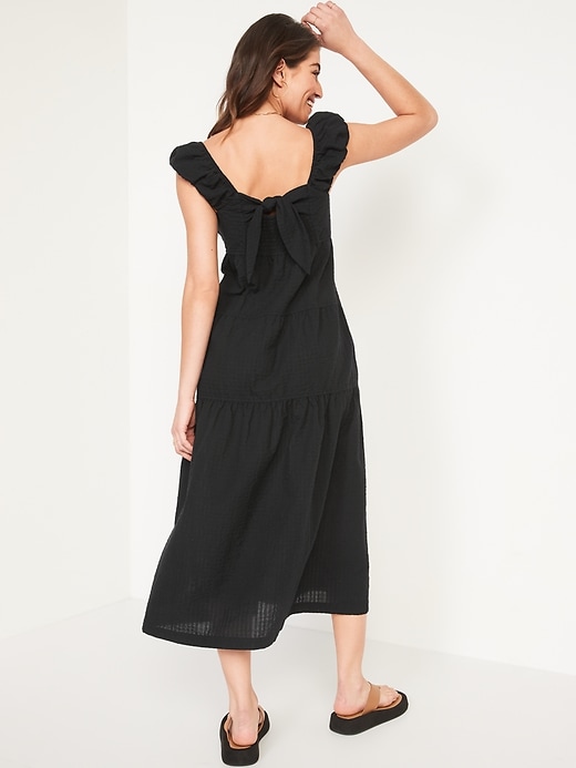 Image number 2 showing, Fit & Flare Tiered Seersucker All-Day Maxi Dress