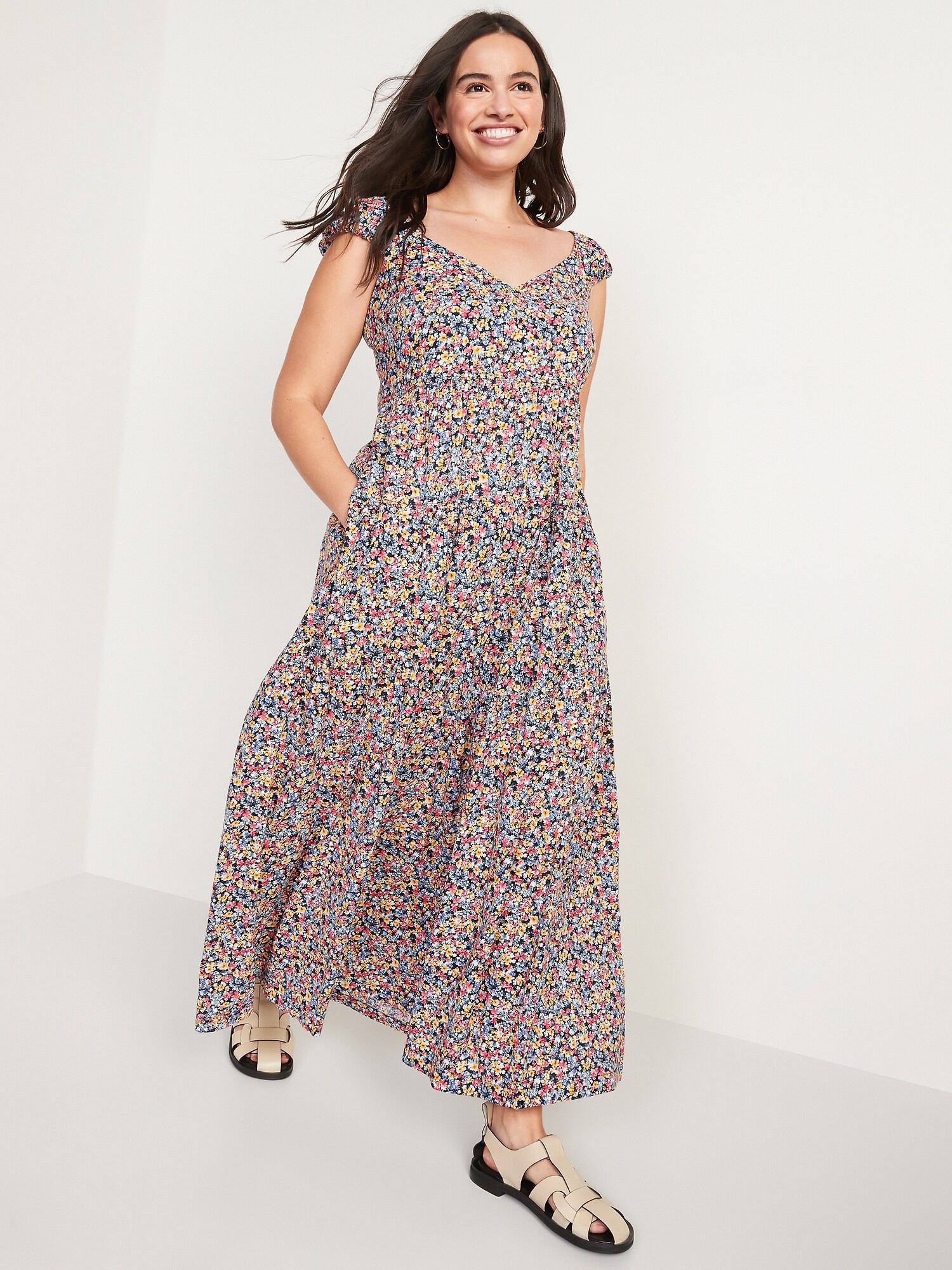 Tiered All-Day Fit & Flare Maxi Dress | Old Navy