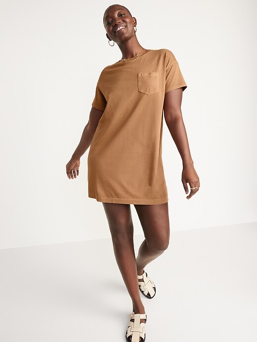 Image number 5 showing, Short-Sleeve Vintage Mini T-Shirt Shift Dress for Women