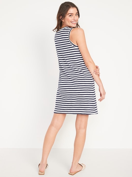 Image number 2 showing, Sleeveless Striped Mini Swing Dress