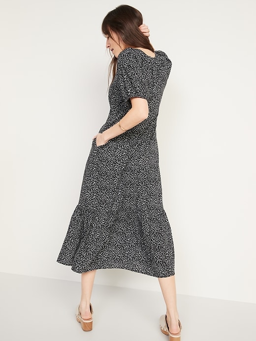 Image number 2 showing, Floral-Print Puff-Sleeve All-Day Maxi Swing Dress