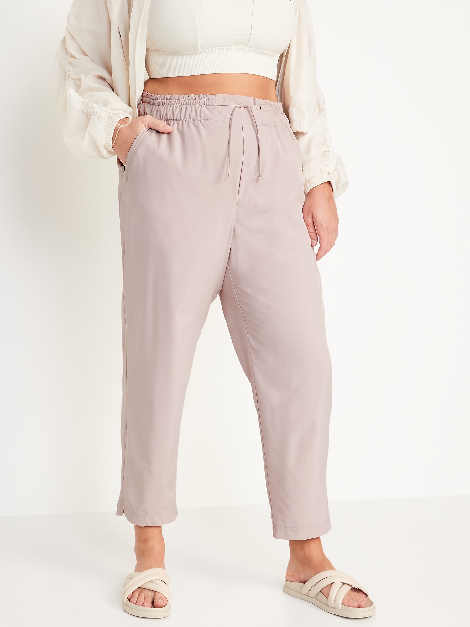 High-Waisted StretchTech Cropped Taper Pants for Women | Old Navy