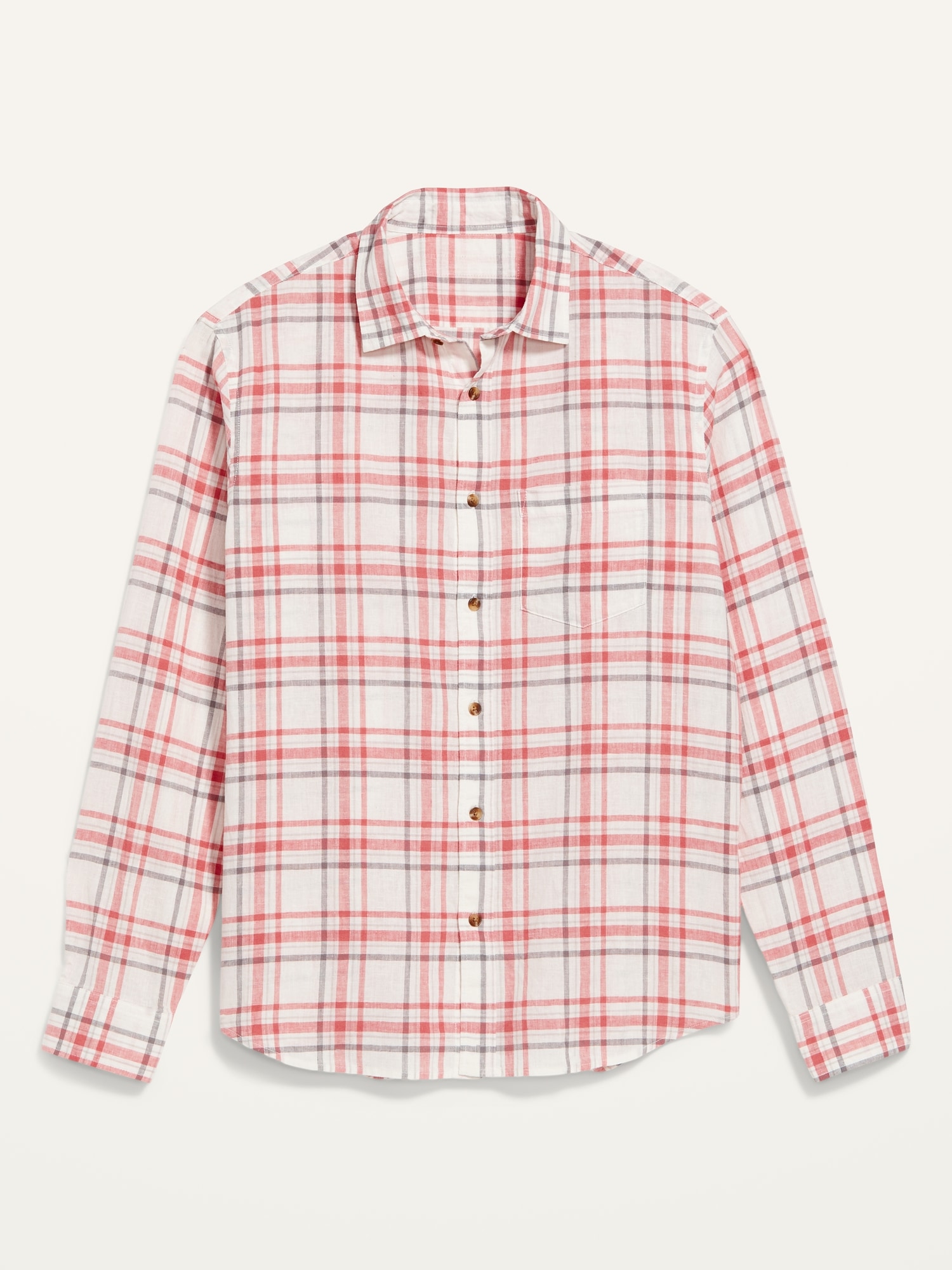 Regular Fit Plaid Linen-Blend Everyday Shirt | Old Navy