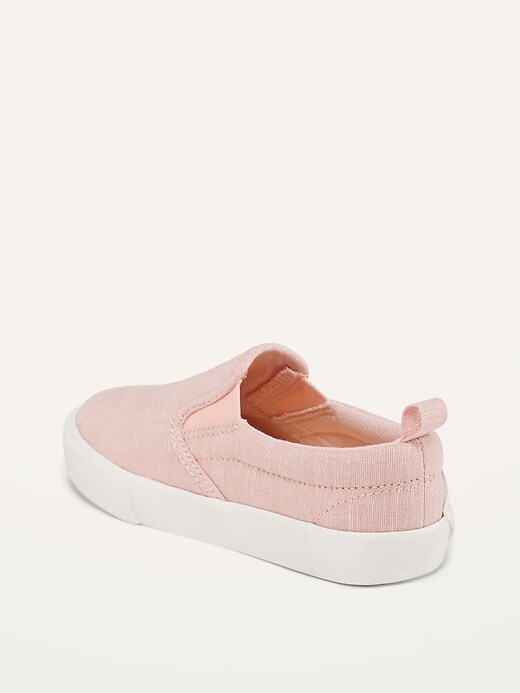 Image number 3 showing, Chambray Slip-On Sneakers for Toddler Girls