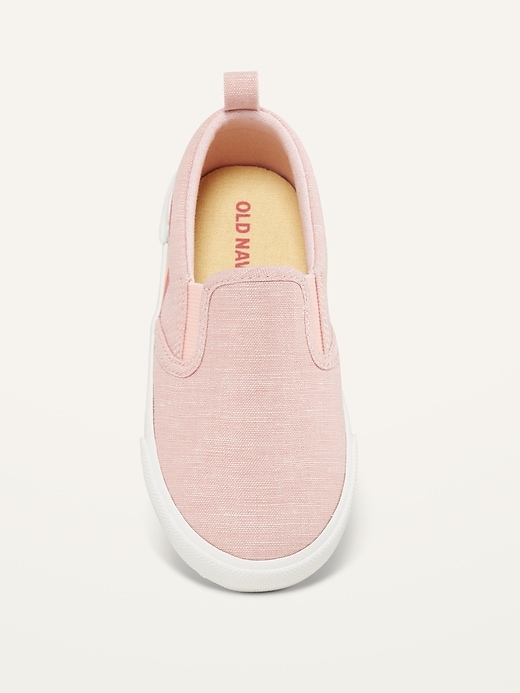 Image number 2 showing, Chambray Slip-On Sneakers for Toddler Girls