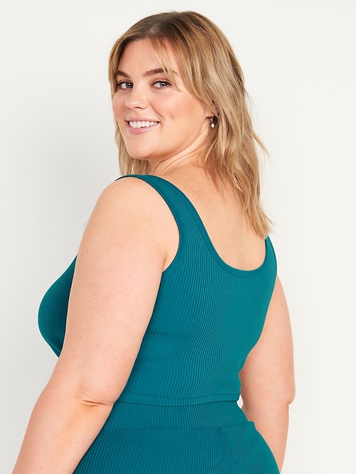 Image number 8 showing, Fitted Ultra-Cropped Rib-Knit Tank Top