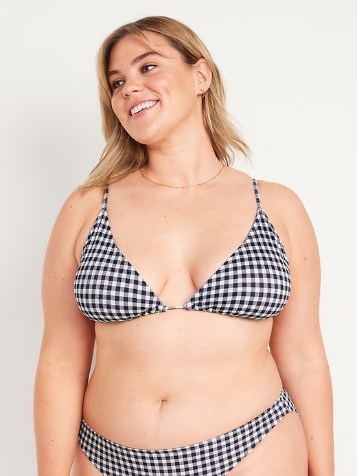 Image number 7 showing, Gingham Textured Triangle Bikini Swim Top for Women