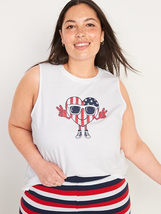Image number 5 showing, Matching Americana  Sleeveless Pajama T-Shirt