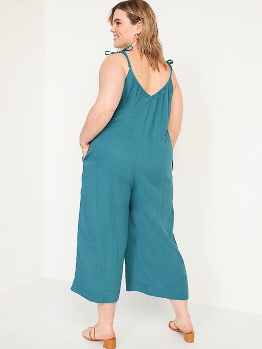 ESPRIT - Crinkled Tie Shoulder Jumpsuit at our online shop